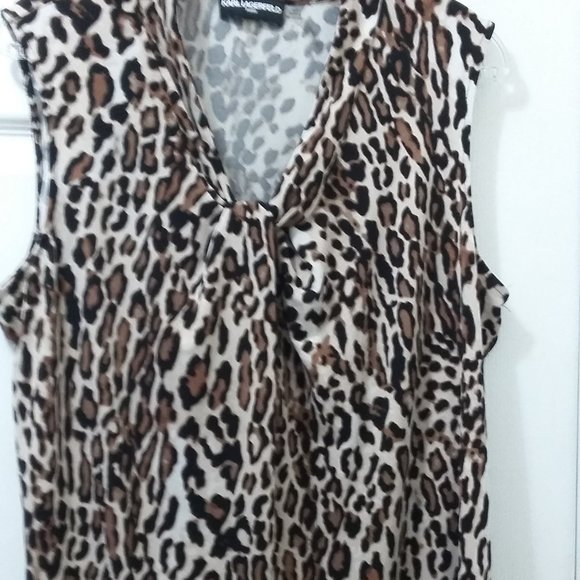 Karl Lagerfeld Leopard Print Blouse - no sleeves - Picture 1 of 5